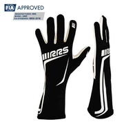 RRS GRIP 2 racing gloves - Black logo WHITE - FIA 8856-2018