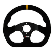 RRS black suede flat steering wheel 3 spokes 30mm