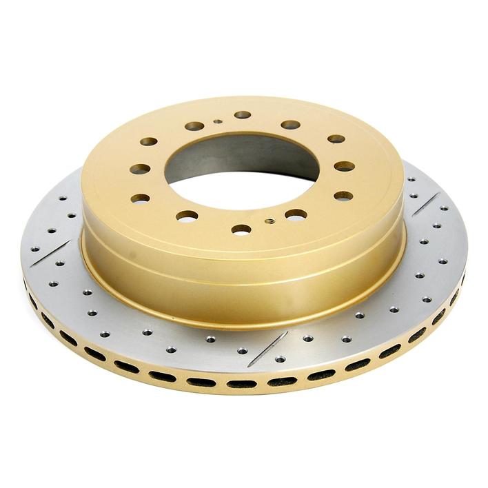DBA STREET SERIES BRAKE ROTOR X-GOLD CROSS-DRILLED & SLOTTED - REAR