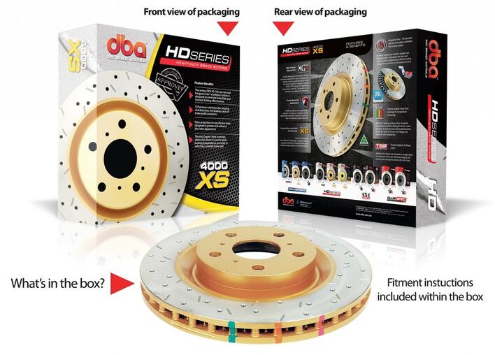 DBA HD SERIES BRAKE ROTOR 4000 XS CROSS-DRILLED & SLOTTED - FRONT