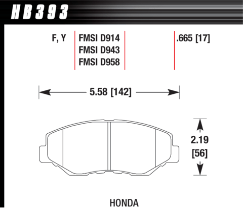 Brake Pad - HPS type - Front - Honda - Acura - Pontiac