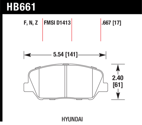Brake Pad - HP Plus type - Front - Hyundai - Kia