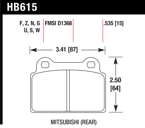 Brake Pad - HPS type - Rear - Mitsubishi