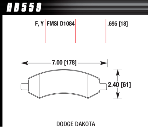 Brake Pad - LTS type - Front - Chrysler – Dodge – Jeep – Mitsubishi – Ram