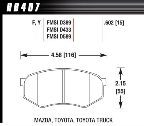 Brake Pad - HPS type - Front - Toyota - Mazda