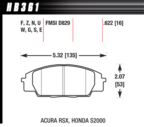 Brake Pad - HPS type - Front - Acura - Honda