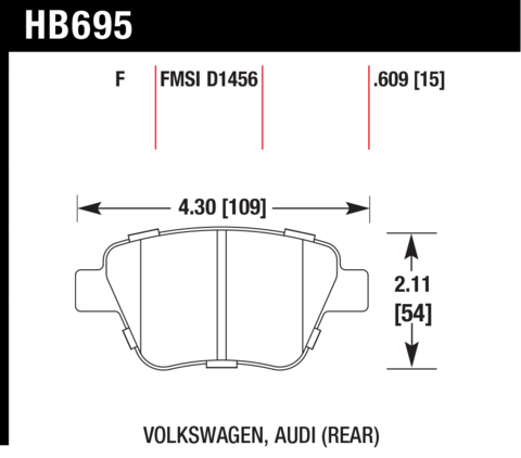 Brake Pad - HPS 5.0 type - Rear - Audi - Volkswagen