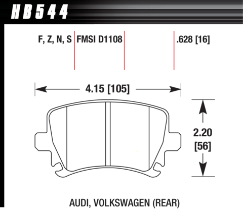 Brake Pad - HPS 5.0 type - Rear - Audi – Volkswagen
