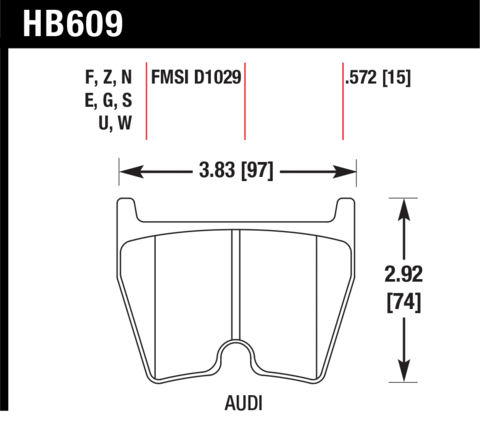 Brake Pad - Blue 9012 type (14 mm) - Front - Audi - Lamborghini - Volkswagen