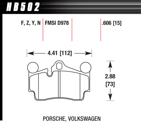 Brake Pad - Perf. Ceramic type - Rear - Audi - Porsche - Volkswagen