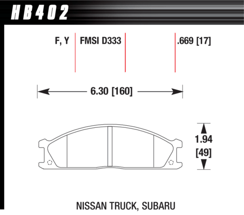 Brake Pad - LTS type - Front - Nissan - Subaru
