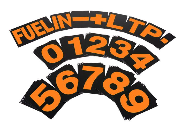 B-G Racing - Large Orange Pit Board Number Set