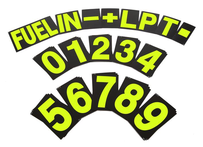 B-G Racing - Large Yellow Pit Board Number Set