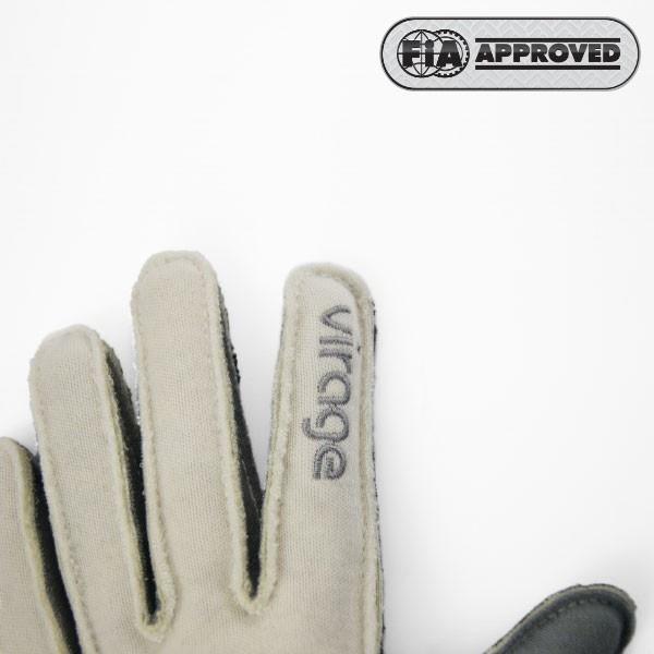 RRS Virage2 FIA Racing Gloves - White Logo Grey