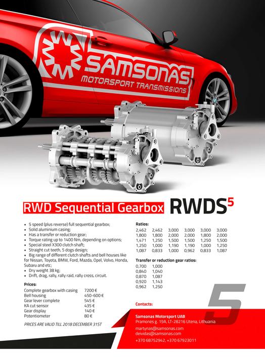 Universal RWDS Sequential Gearbox - 4 speed