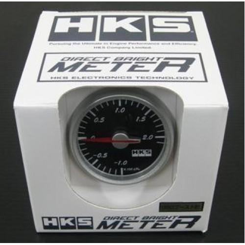 HKS "60 Direct Bright Meter Boost ("4/2.0m Hose) Black Panel / White Scale