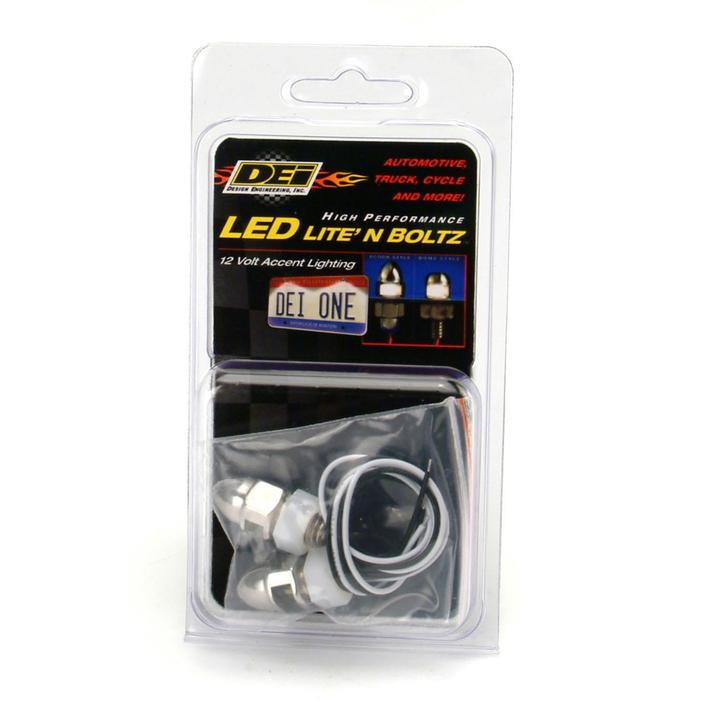 DEI Lite'N Boltz™ LED License Plate Lighting Acorn Polished - 2-Pc Kit