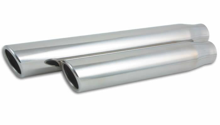 3.5" Round Stainless Steel Tip (Single Wall, Angle Cut) - 3" inlet, 11" long