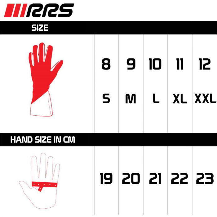 RRS GRIP 2 racing gloves - Black logo WHITE - FIA 8856-2018