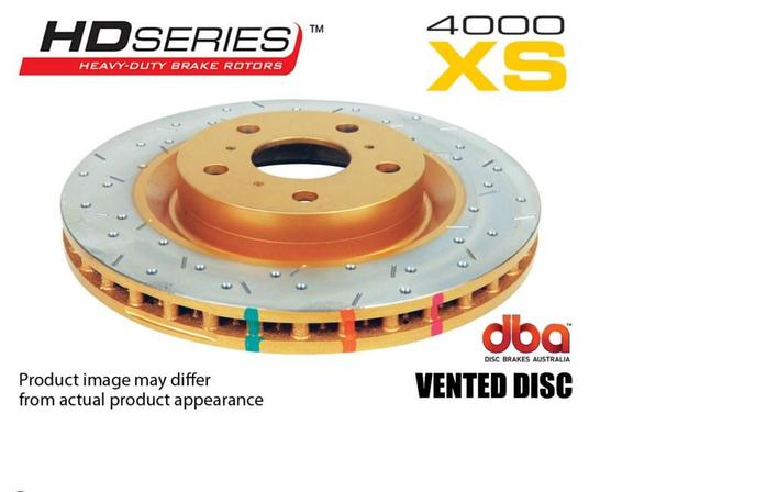 DBA HD SERIES BRAKE ROTOR 4000 XS CROSS-DRILLED & SLOTTED - REAR