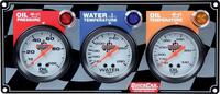 Gauge Panel Assembly - Oil Pressure/Oil Temp/Water Temp - Silver Face - Warning Light - Kit
