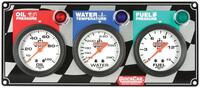 Gauge Panel Assembly - Fuel Pressure/Oil Pressure/Water Temp - Silver Face - Warning Light - Kit