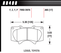Brake Pad - HPS type - Front - Lexus - Toyota - Mitsubishi