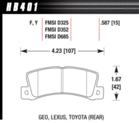 Brake Pad - HPS type - Rear - Lexus - Toyota - Geo