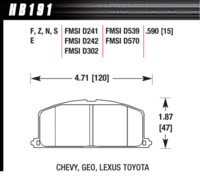 Brake Pad - HP Plus type - Front - Chevrolet - Geo - Lexus - Toyota