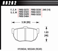 Brake Pad - HT-10 type (14 mm) - Rear -  Nissan - Hyundai - Kia