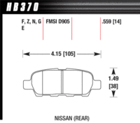 Brake Pad - DTC-60 type (14 mm) - Rear - Nissan - Infiniti - Suzuki