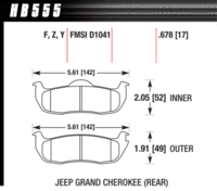 Brake Pad - HPS type - Rear - Nissan - Infiniti - Jeep