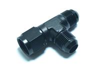AN -10 Tee T Piece Adapter with Female Swivel on the T Fitting in Black