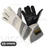 RRS Virage2 racing gloves - White logo Grey - FIA 8856-2018