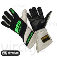 RRS Virage 2 racing gloves - Black logo Green - FIA 8856-2018