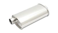 STREETPOWER Oval Muffler, 2.5" inlet/outlet (Offset-Center)