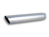 3.5" Round Stainless Steel Tip (Single Wall, Angle Cut) - 2.5" inlet, 20" long